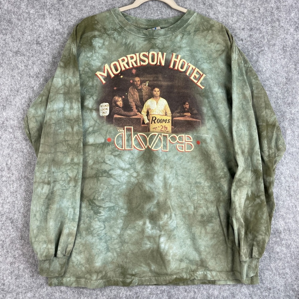 VTG The Doors Shirt Mens XL Morrison Hotel Liquid Blue Tie Dye 2002 Long Sleeve